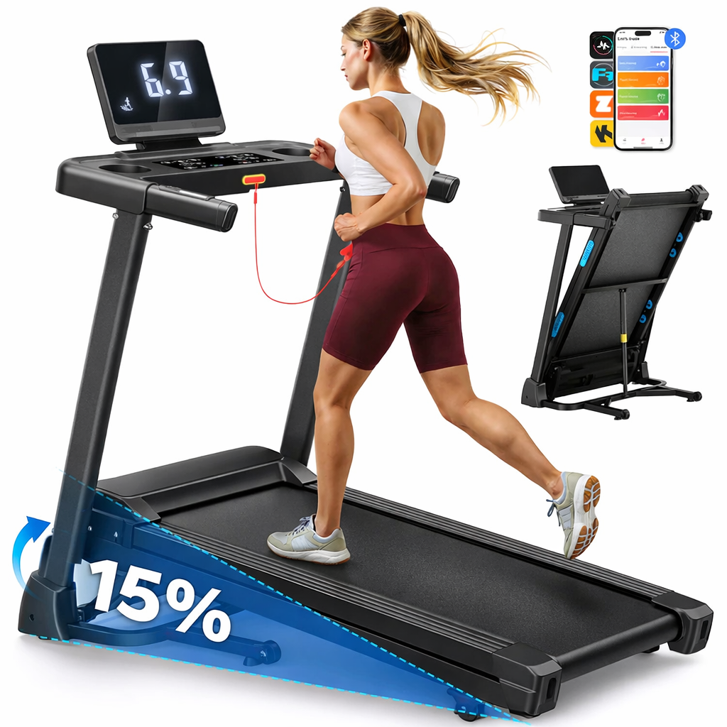 T12 Foldable Treadmill Pro with 15% Auto Incline