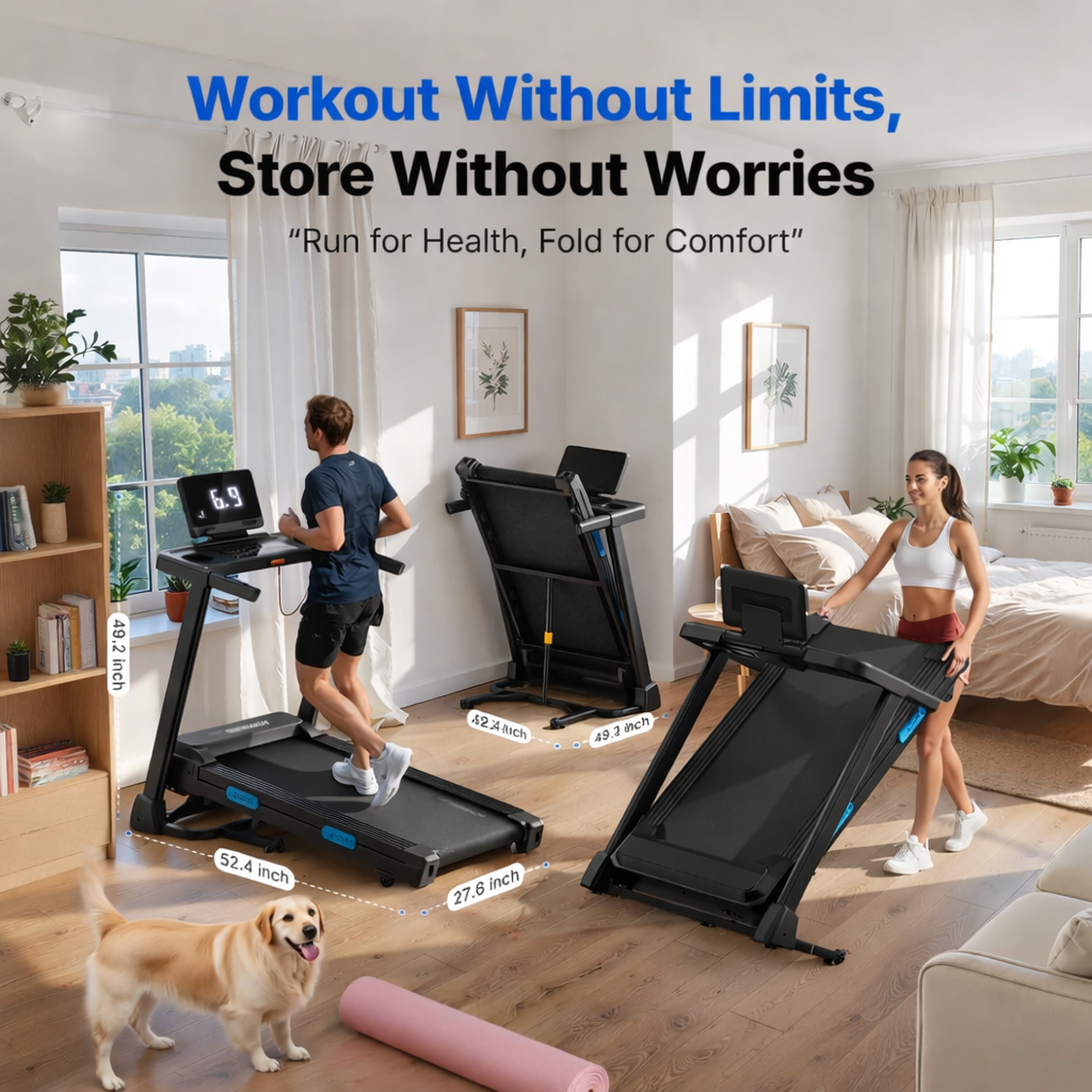 T12 Foldable Treadmill Pro with 15% Auto Incline