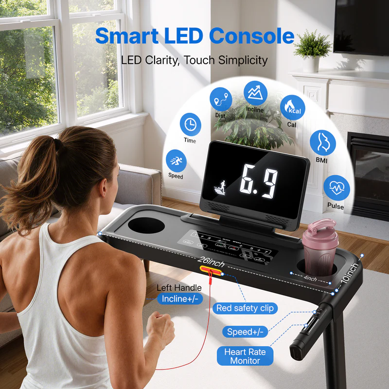 T12 Foldable Treadmill Pro with 15% Auto Incline